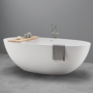 Vrijstaand bad mat wit solid surface 180x80 1